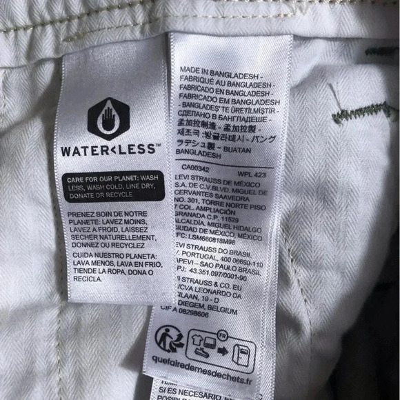 Levi’s Big E Red Tab XX Chino Shorts Women’s 31x6 Army Green Pockets - Picture 8 of 10